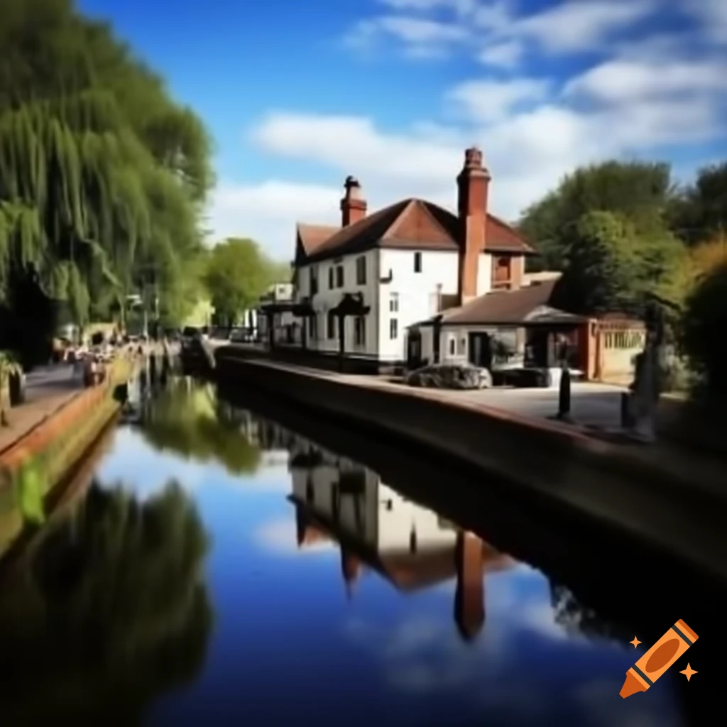 Pub adjacent to a scenic canal