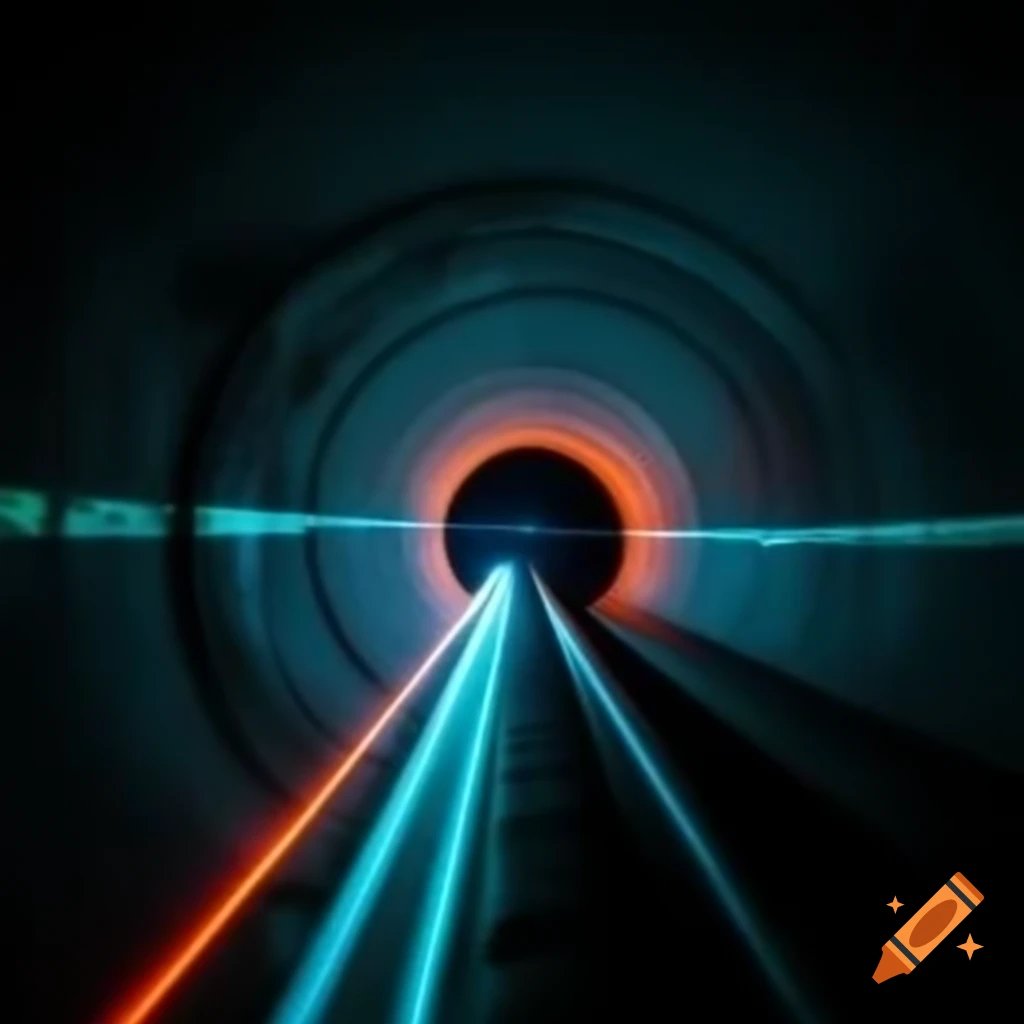 Optical fiber displayed inside a wind tunnel