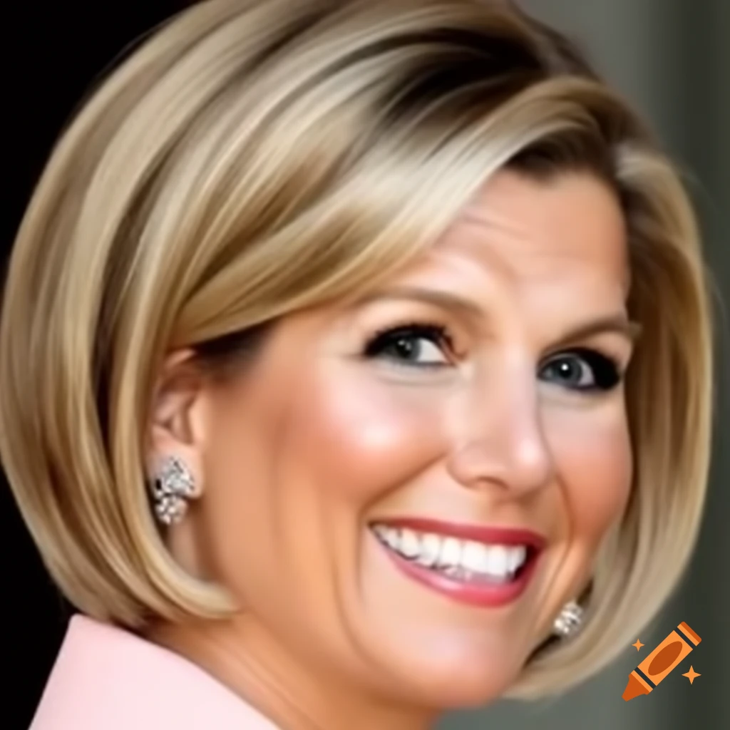 Queen Maxima with new short bob haircut for summer, profile view
