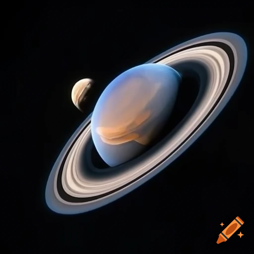 Saturn with forests and fauna depicted clearly