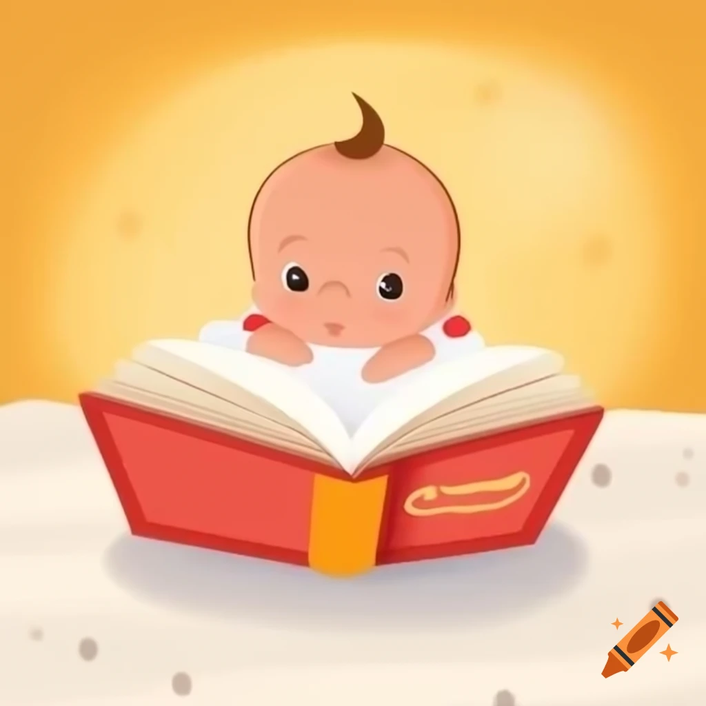 Newborn baby illustration for children's book, vibrant art style
