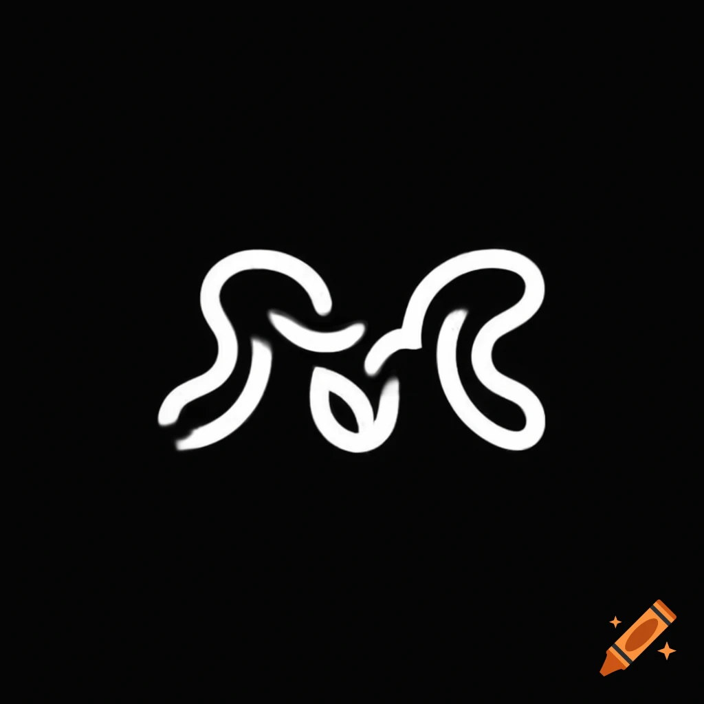 White vines symbol on black background on craiyon