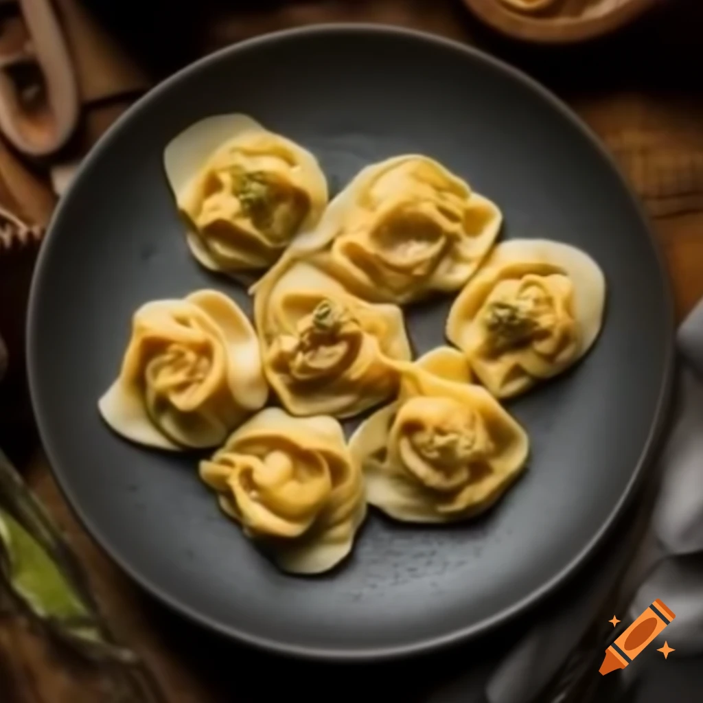 Realistic depiction of tortellini pasta