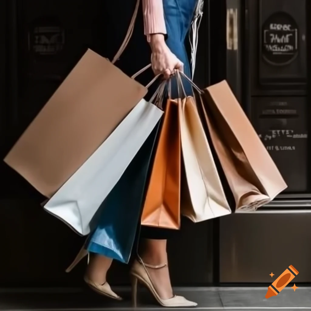 Collection of 4 to 5 attractive shopping bags displayed together