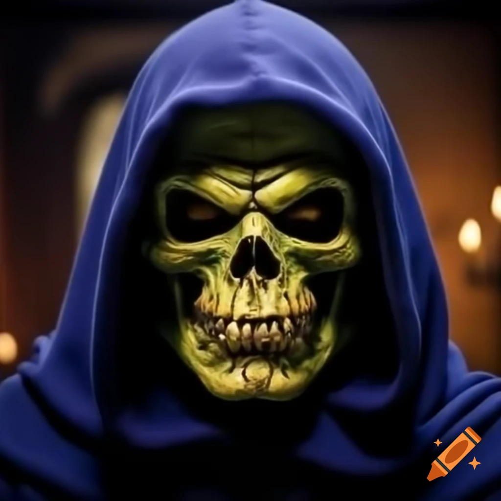 Skeletor character inspired human face