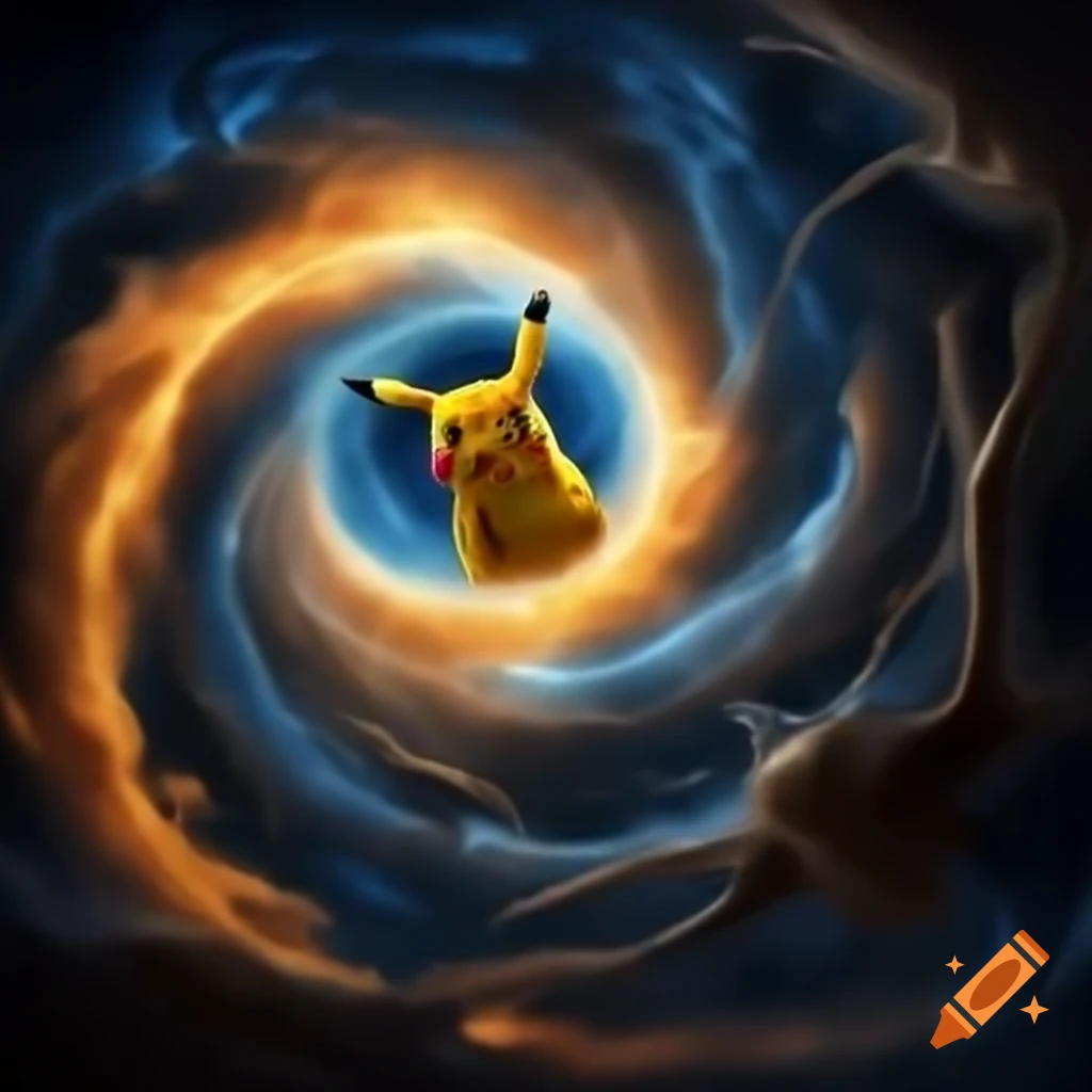 Pikachu and Easter Bunny in a battle against cosmic illusions