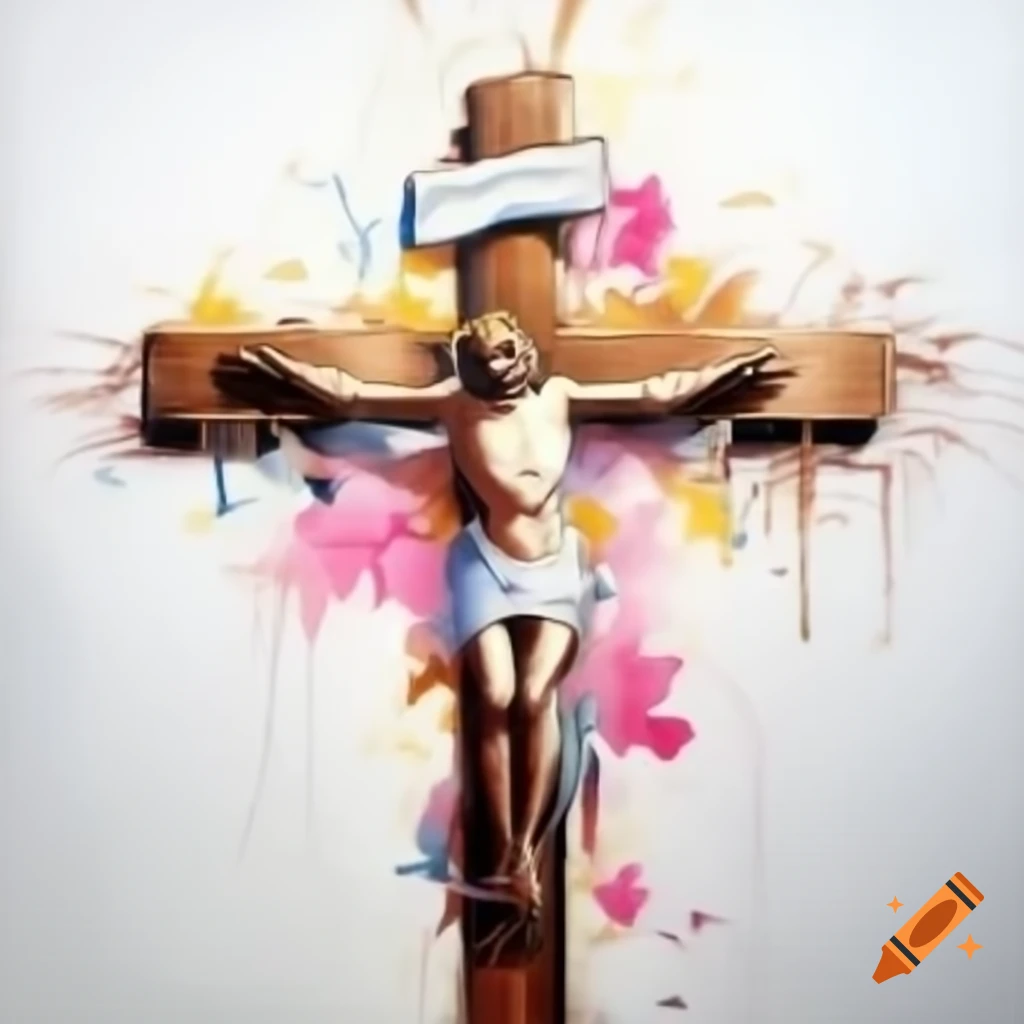 Christian cross on pure white background