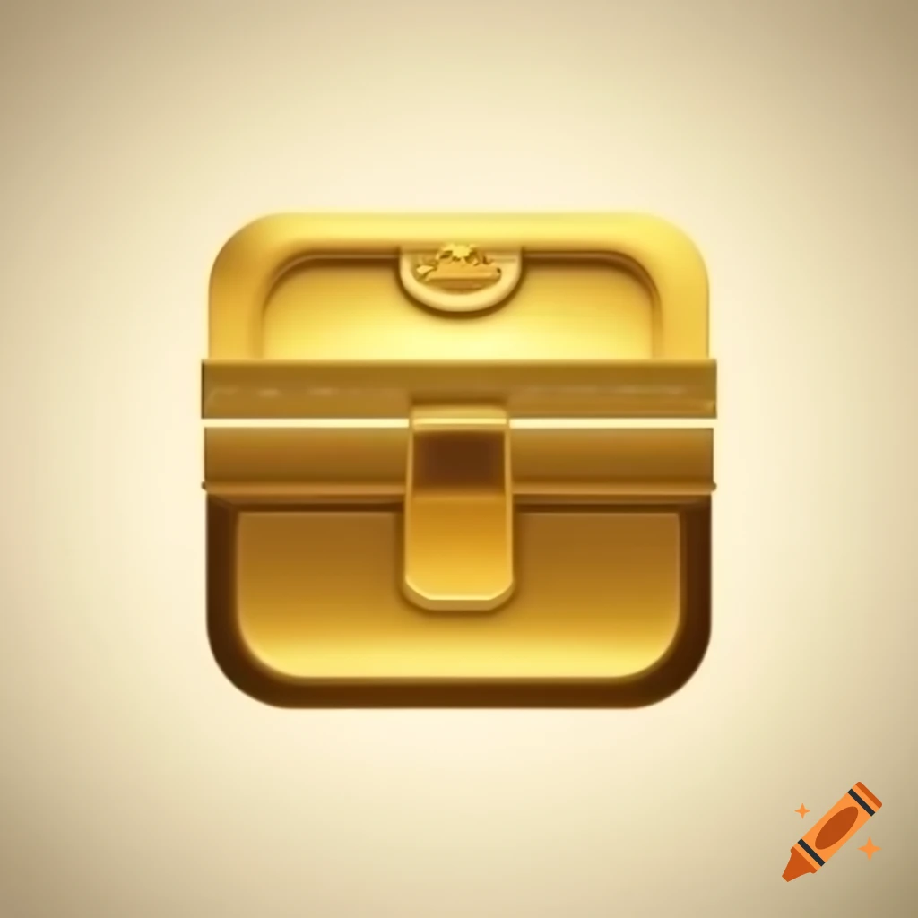 Golden detailed box icon design on craiyon