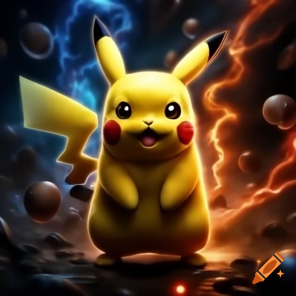 Pikachu and Easter Bunny in a battle against cosmic illusions