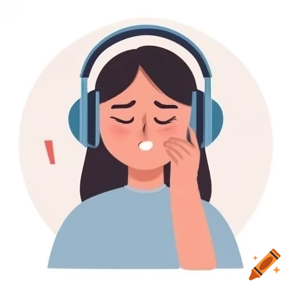 Person wearing headphones with eyes closed and smiling