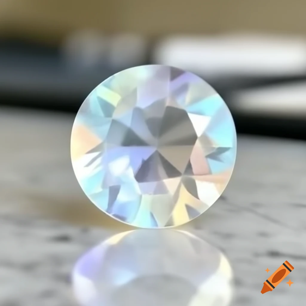 Round pastel mix quartz gem on a counter