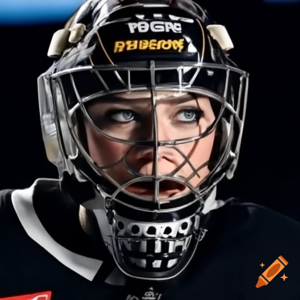 Person wearing hockey goalie equipment