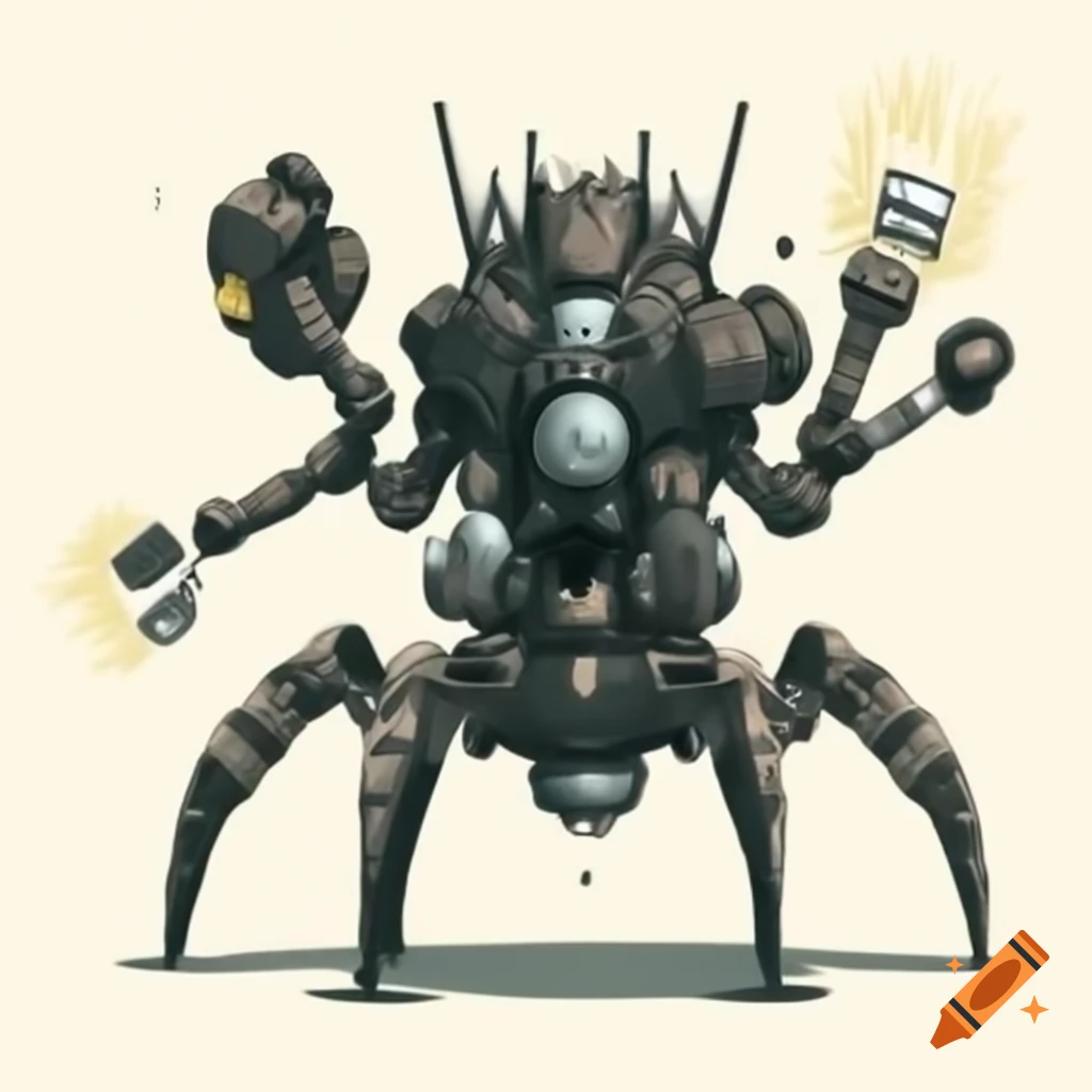 Hybrid creature combining robotic and organic elements with exposed muscles and skin