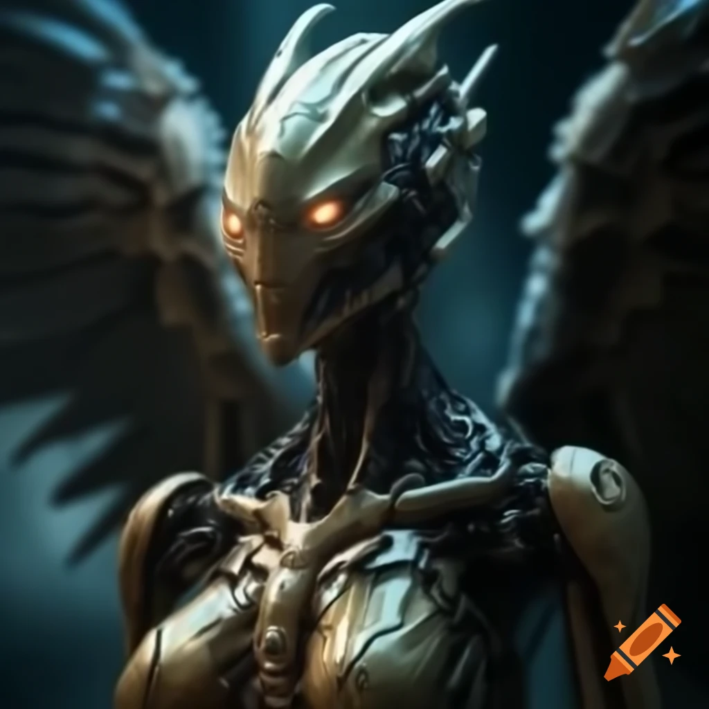 Alien Angel Goddess Queen Adalline in Cosmic Dream War, calmly addressing heroes