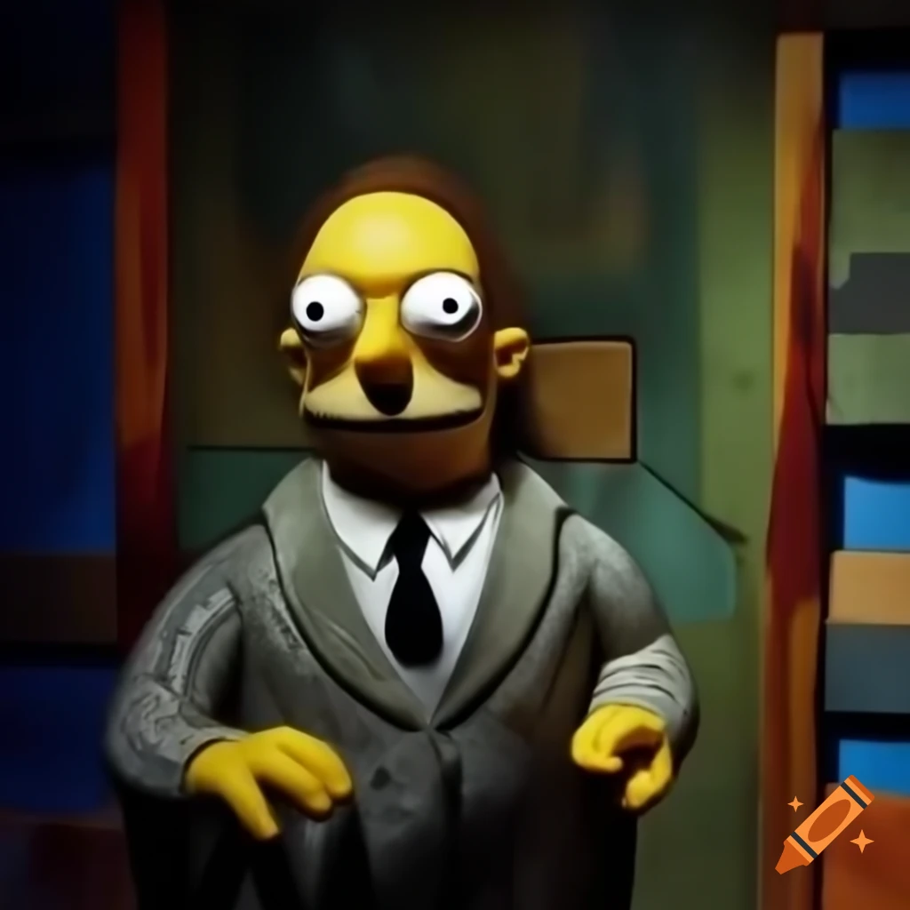 Killerclown resembling Simpsons character in Banksy style