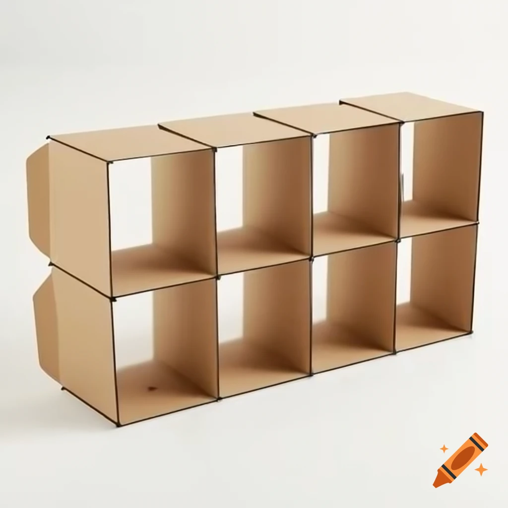 Cardboard box grid organizer for cart with 6x2 layout