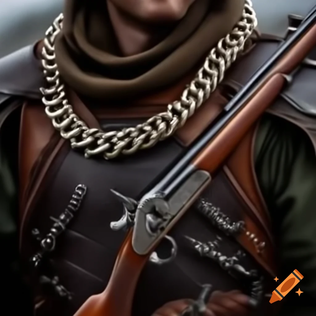 Musketman wearing chain and leather armor