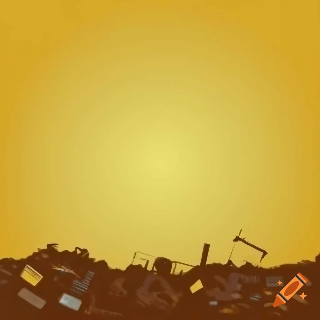 Rusty junkyard filled with discarded items