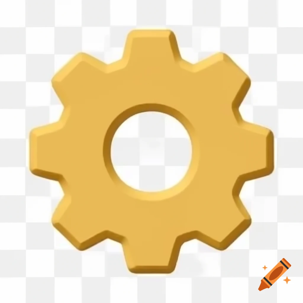 Golden settings cog icon