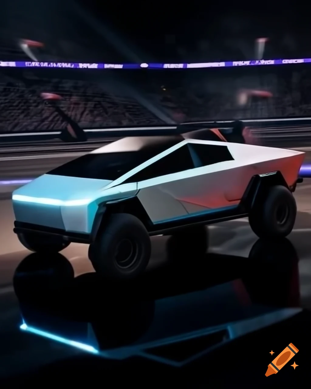 Tesla Cybertruck in Rocket League gameplay