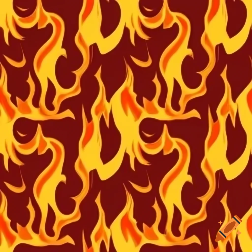 Seamless stylized fire pattern design