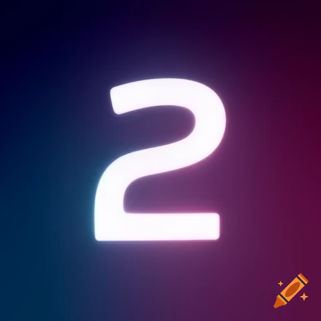Numeric 2 displayed on gradient background