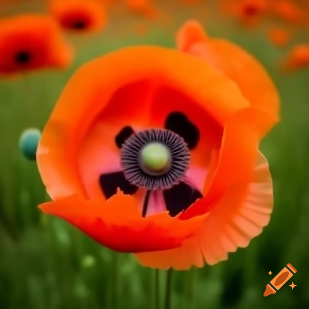 Poppy flower in bloom
