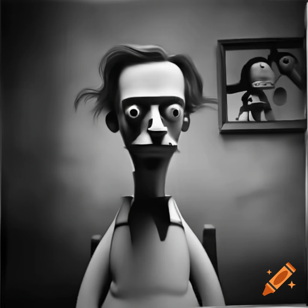 Man resembling Simpsons character in street art style by Banksy, Groening, and Hundertwasser