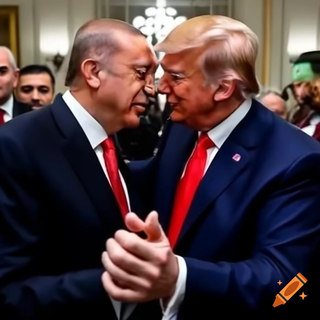 Recep Tayyip Erdogan and Donald Trump dancing together