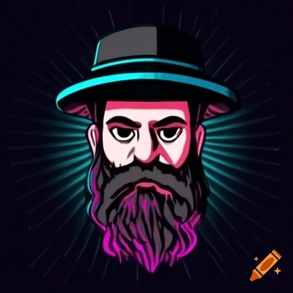 Cyberpunk rabbi in futuristic setting