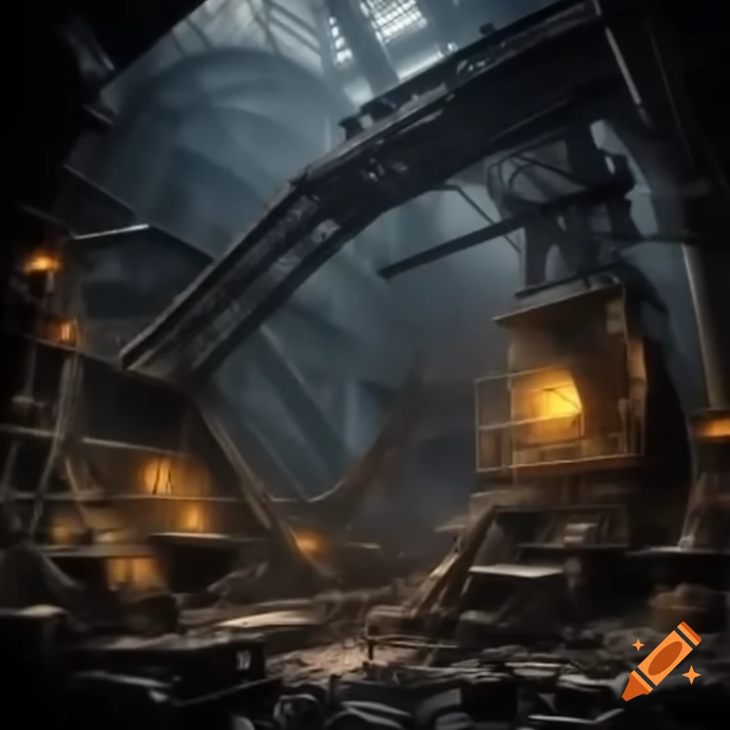 Steampunk-inspired coal mine design