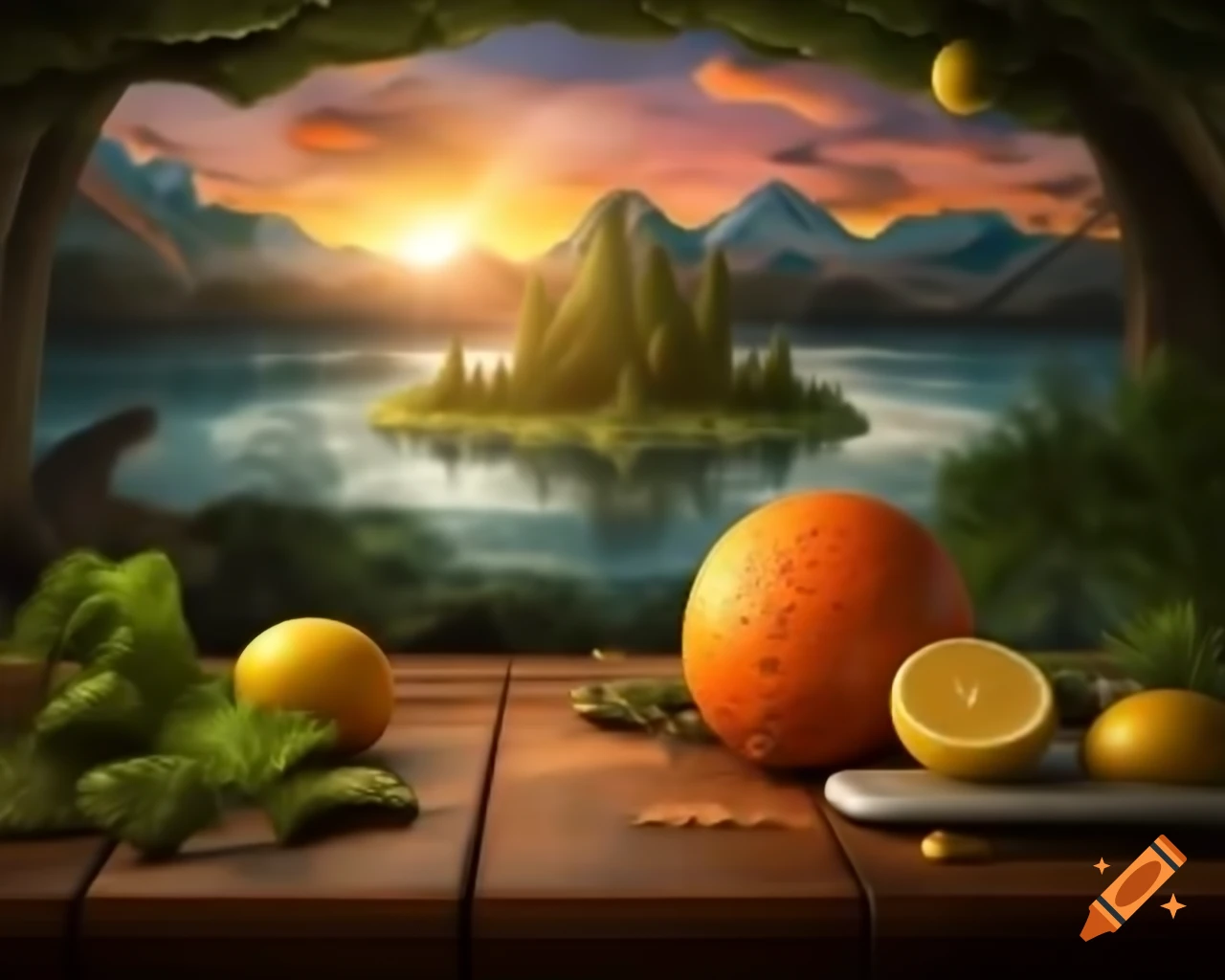 Surreal hyperrealistic world created with advanced technologies featuring nature
