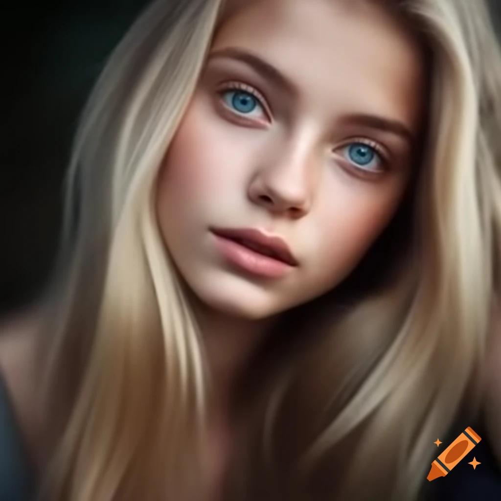 High definition portrait of a beautiful young blonde woman