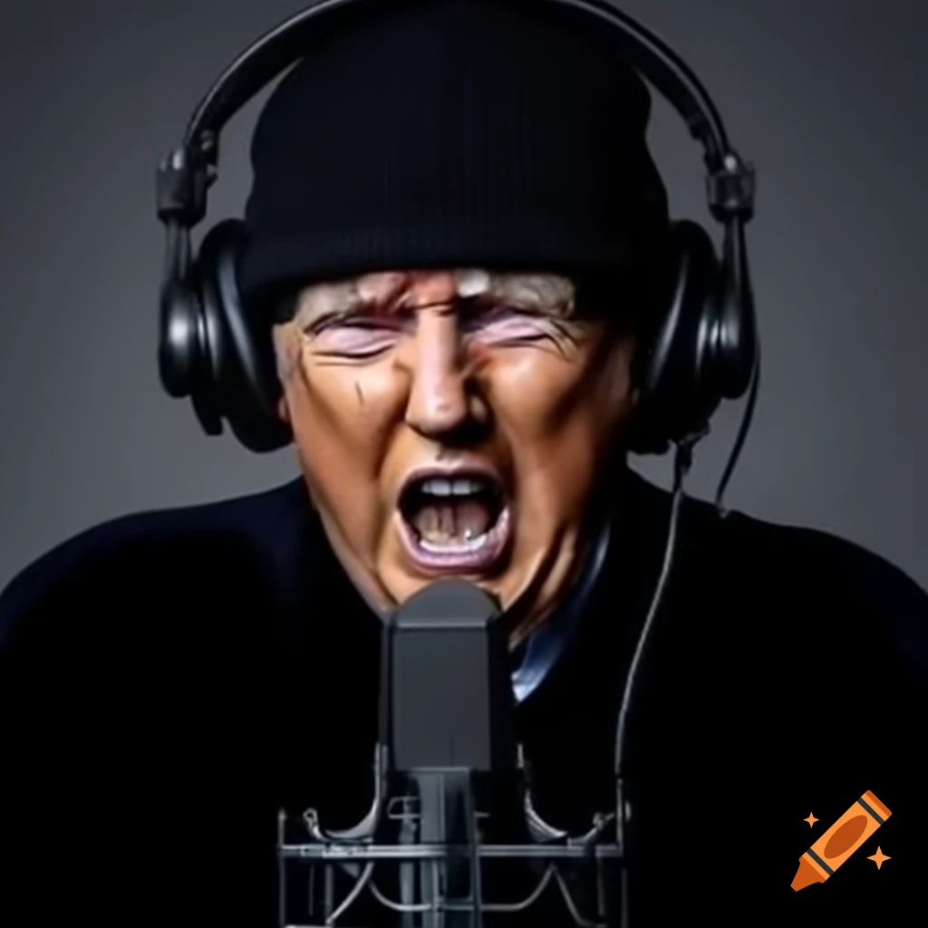 Angry social media influencer in black knit hat, live streaming conspiracy theories