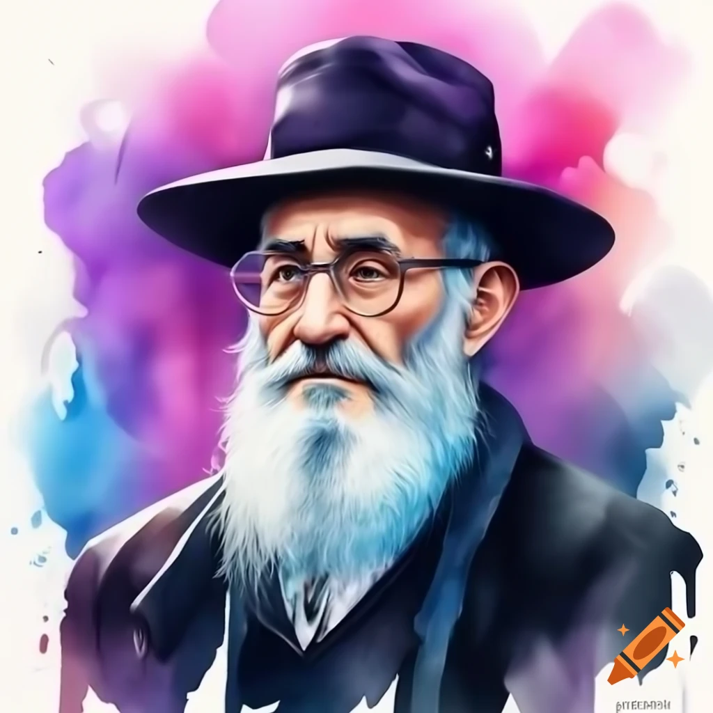 Cyberpunk rabbi in futuristic setting