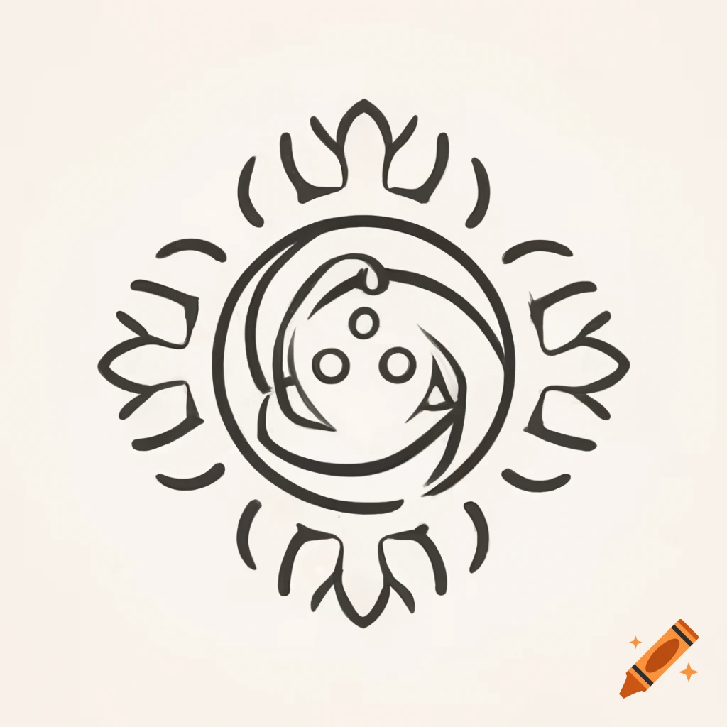 Sketch of runic symbol representing Brahma The Creator