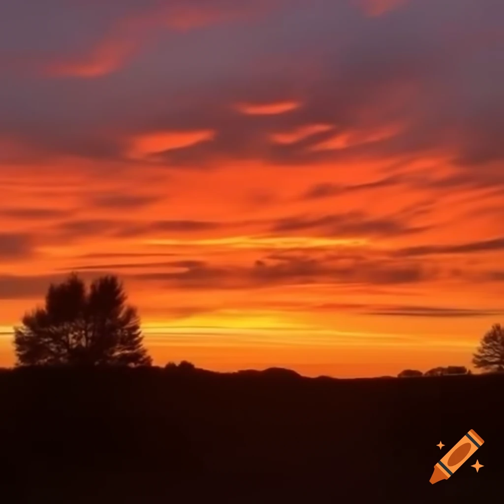 Stunning sunset with vibrant colors in the sky