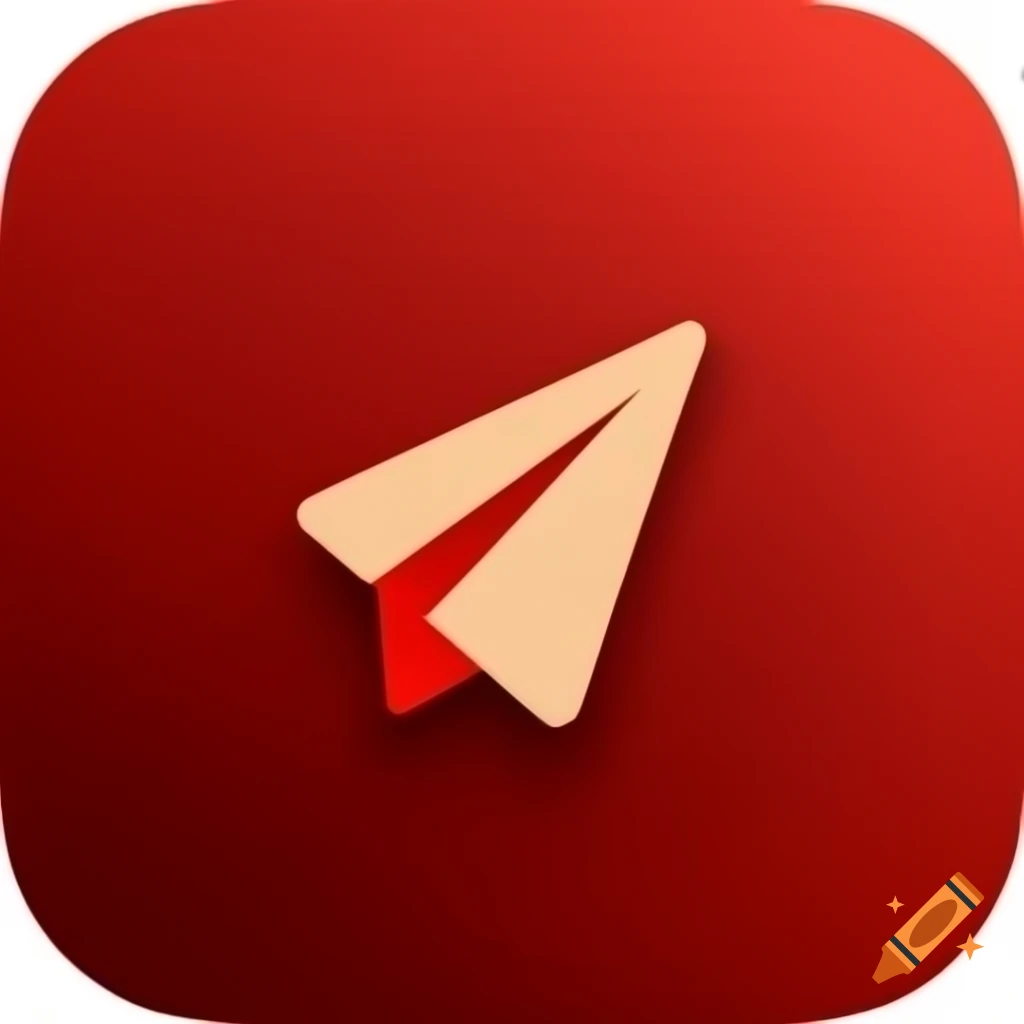 Telegram app icon in dark red and beige aesthetic