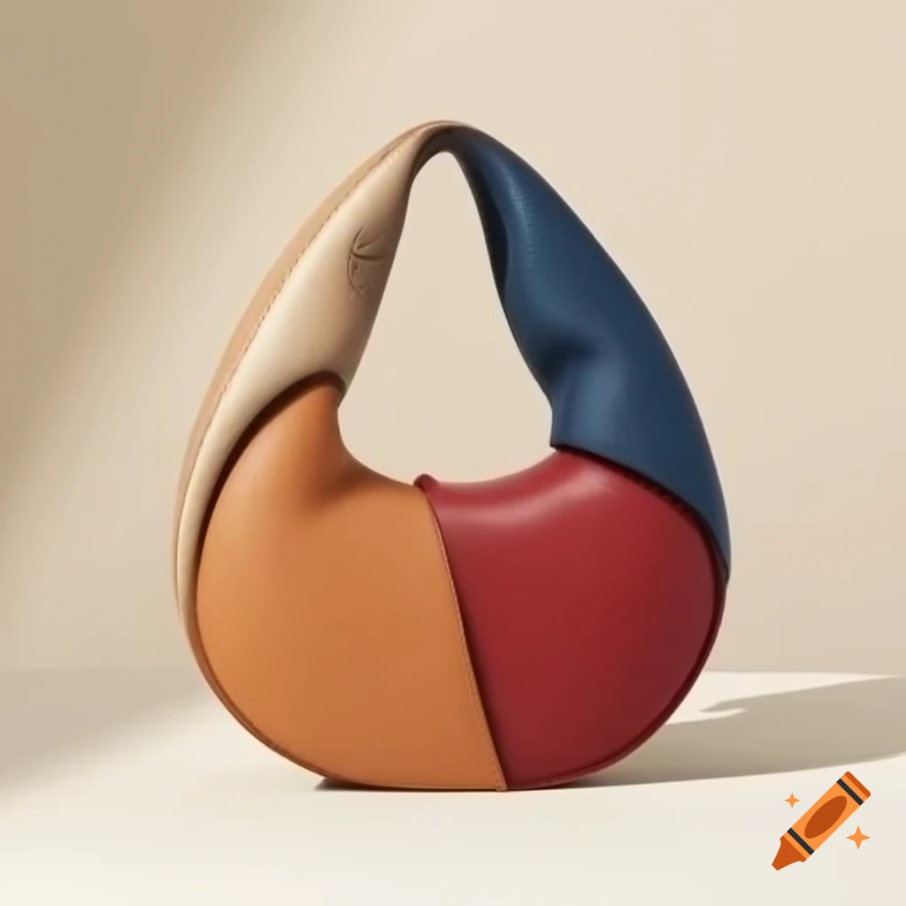 Elegant women's handbag in distinctive shape and colors