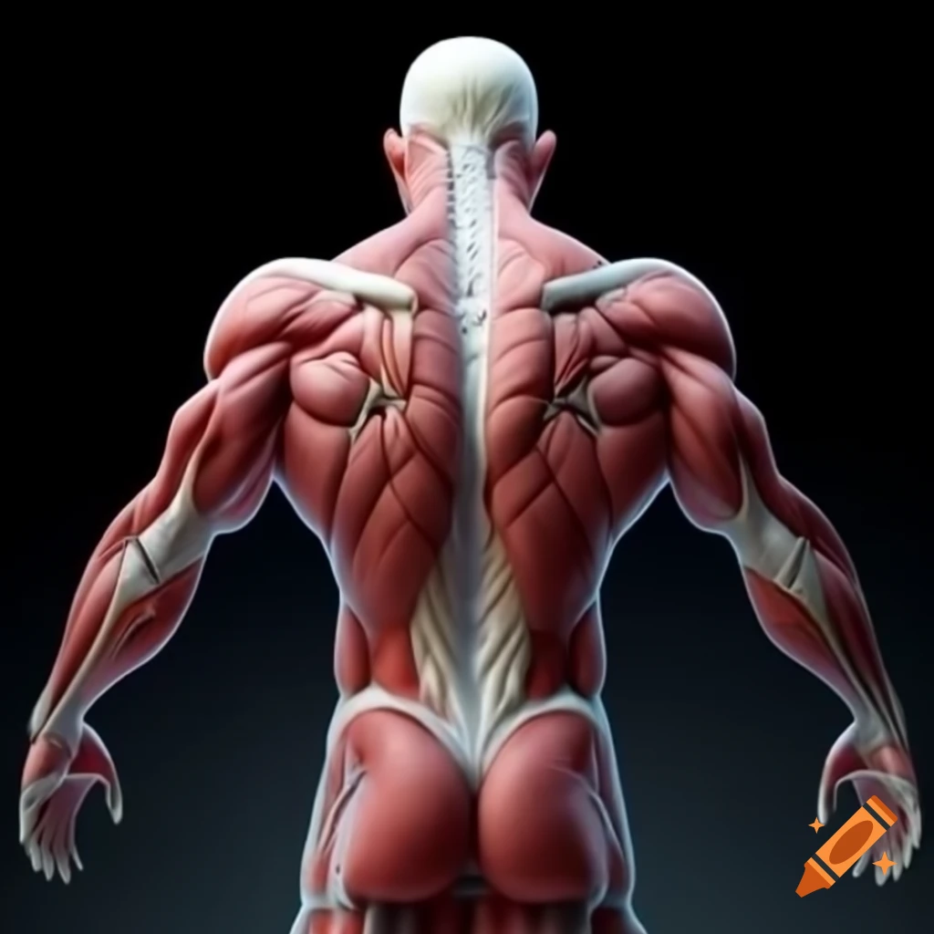 3D muscular structure of the human body for educational dissection