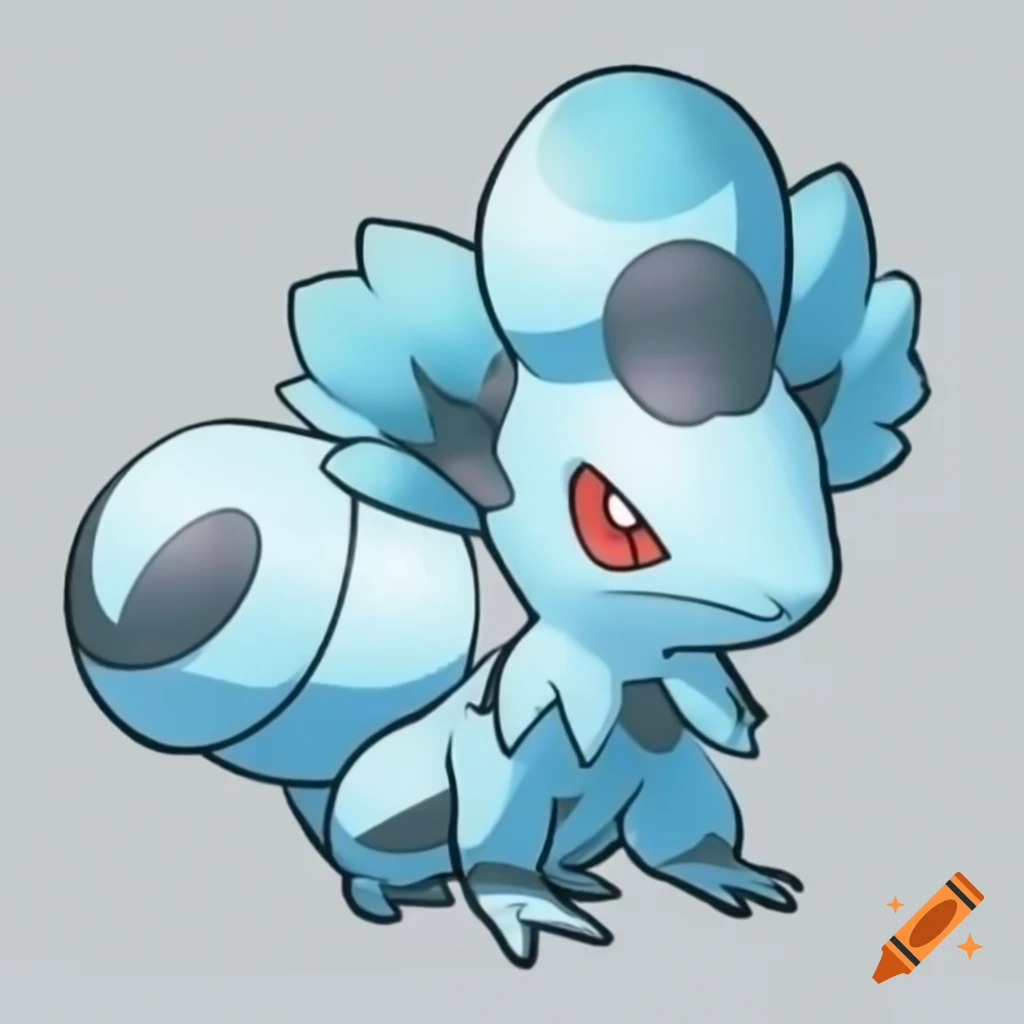 Pokémon character Frosteel Cryobladon and Glaciumet, ice and steel types