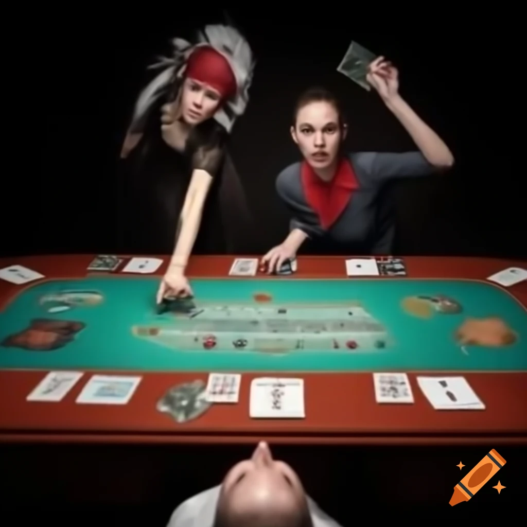 First-person view of rummy game with three participants and cards on the table