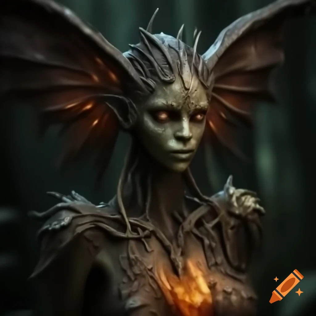 realistic-purple-wendigo-with-glowing-eyes-casting-spell-in-dying