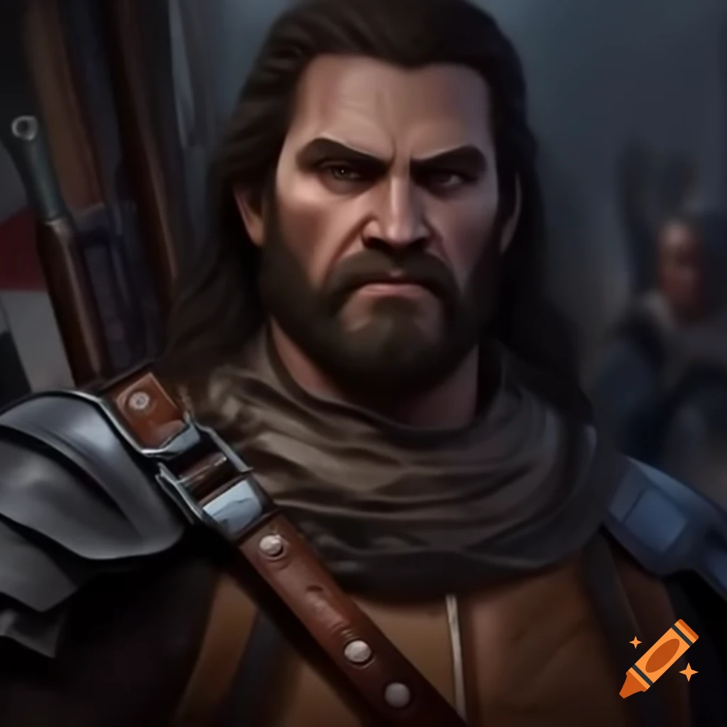 Musketman with chain and leather armor