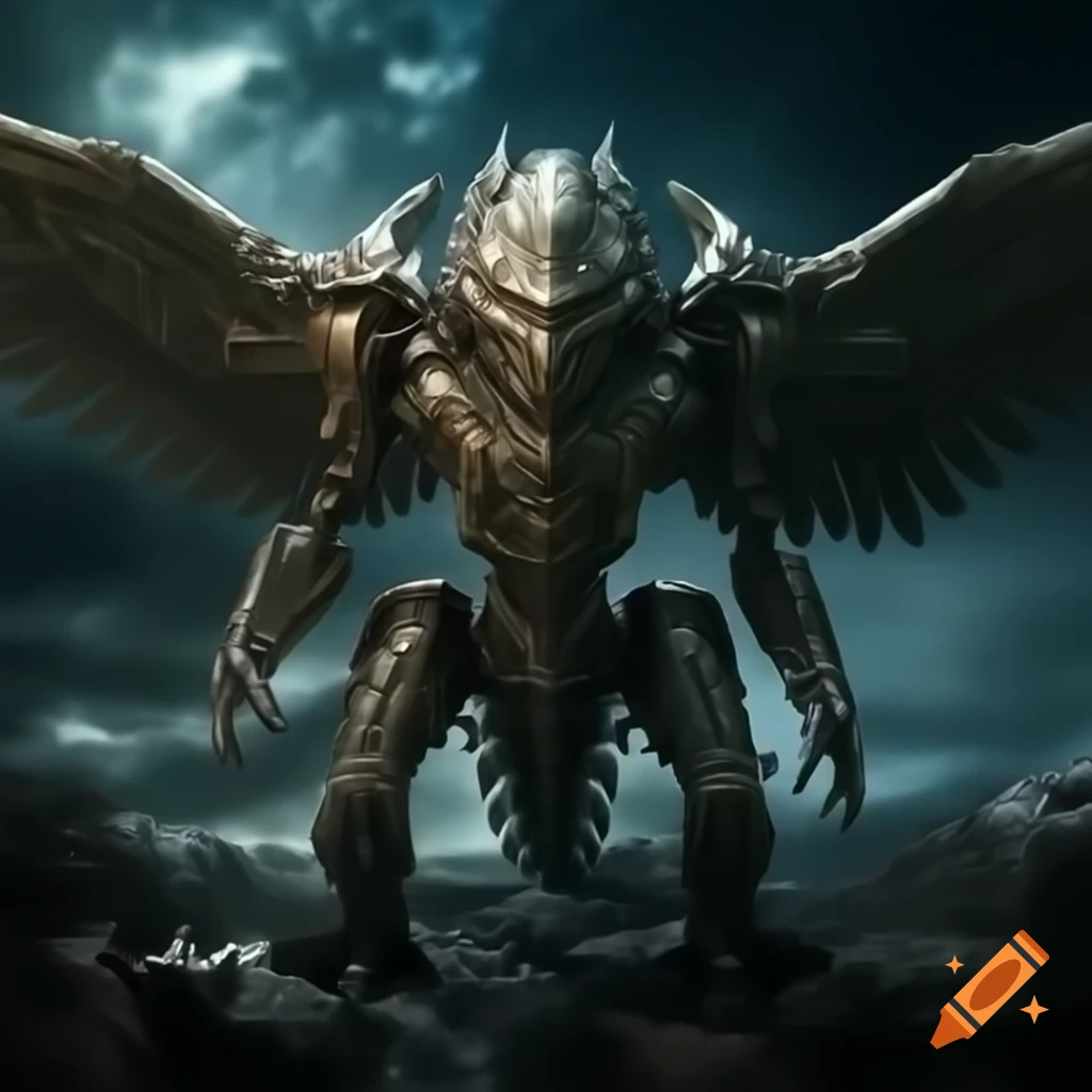 Alien Angel Goddess Queen Adalline in Cosmic Dream War, calmly addressing heroes