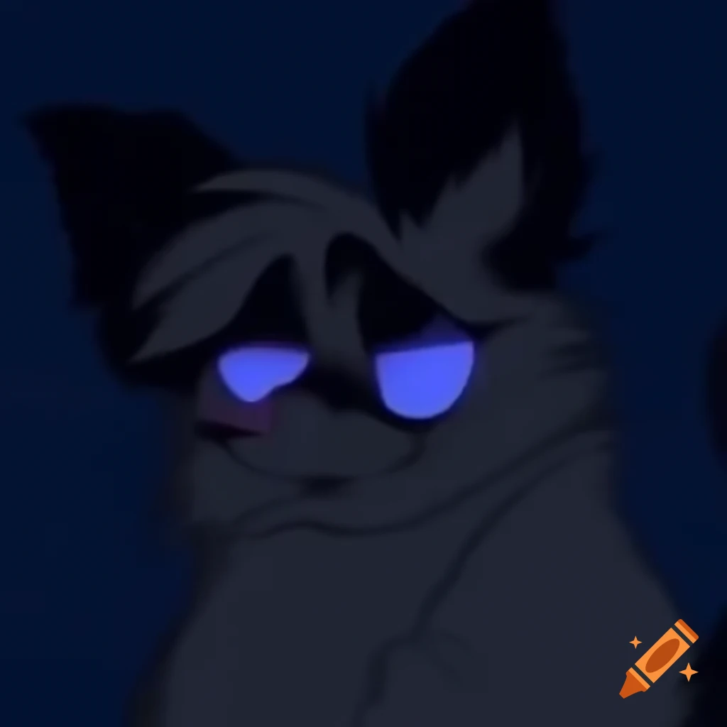 Cute furry character depicted at night