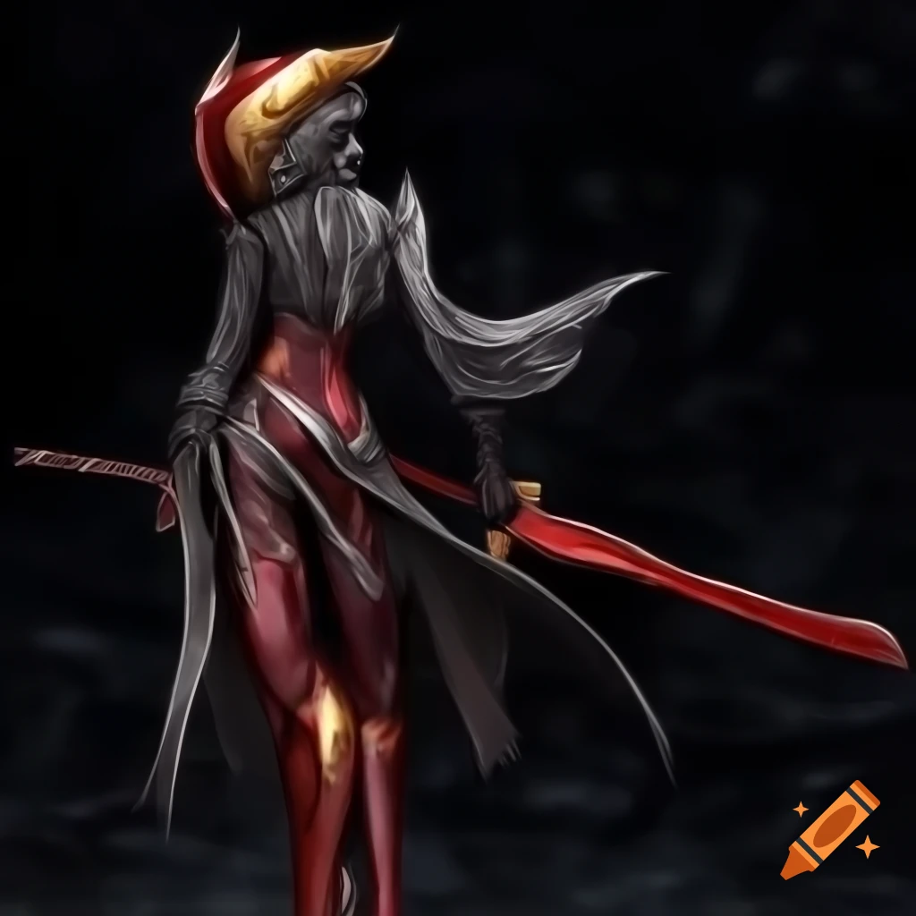 High-definition art inspired by Bloodborne and Metroid featuring a female beast