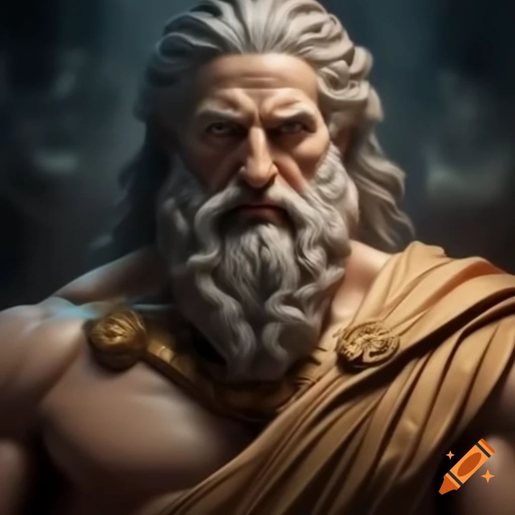Election poster for Zeus as Olympus party candidate with slogan 'vote Olympus, vote Zeus'
