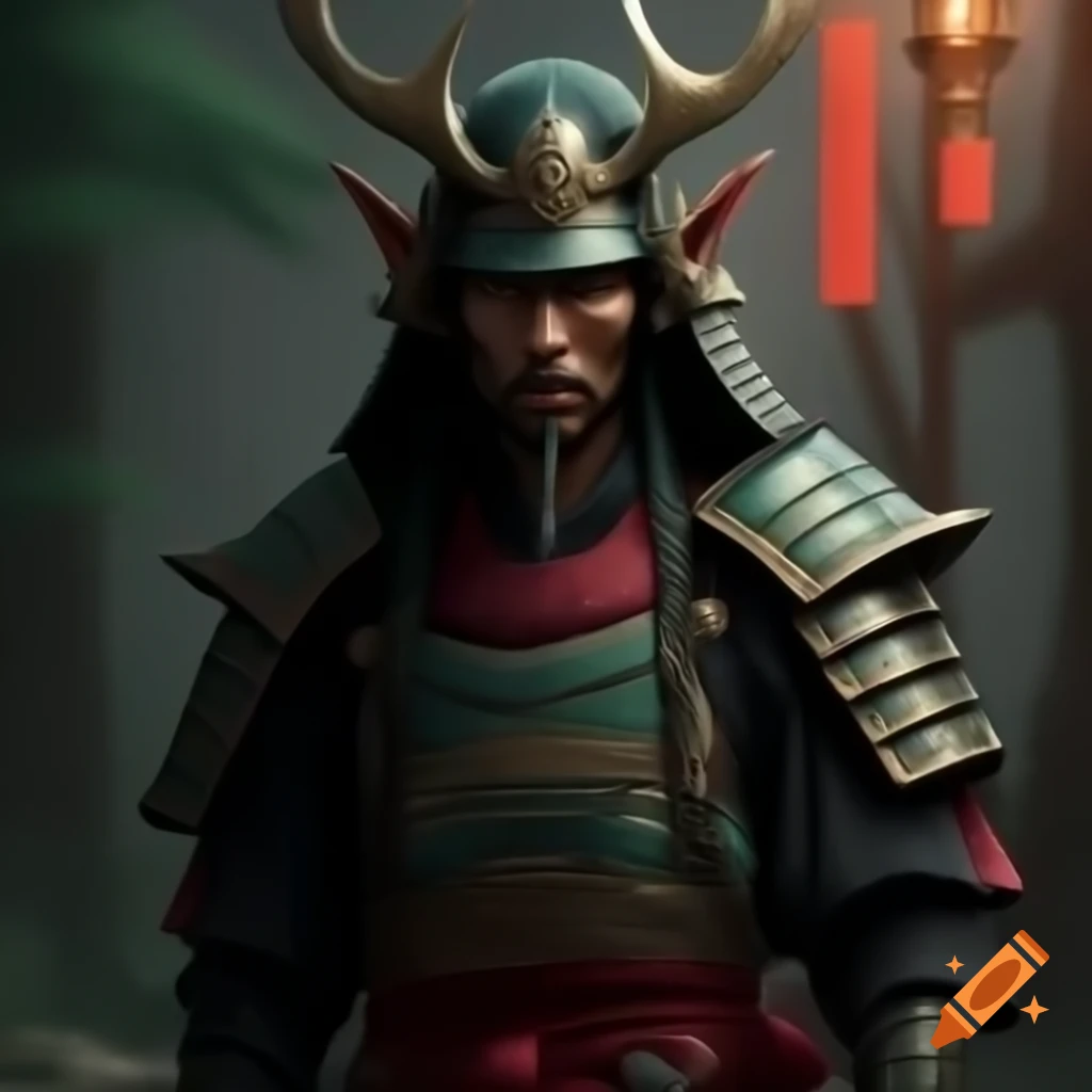 Elven samurai character design