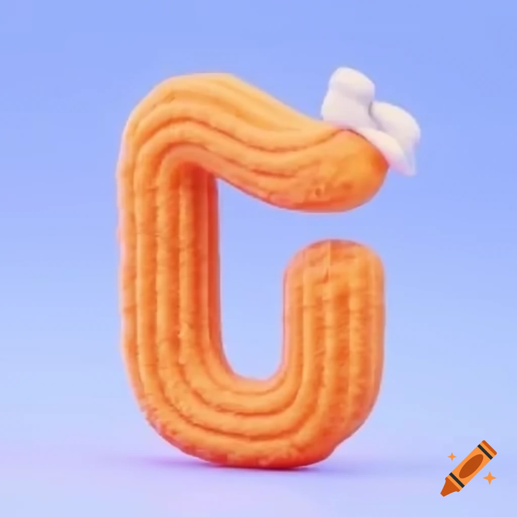 3d letter b made of churros on craiyon